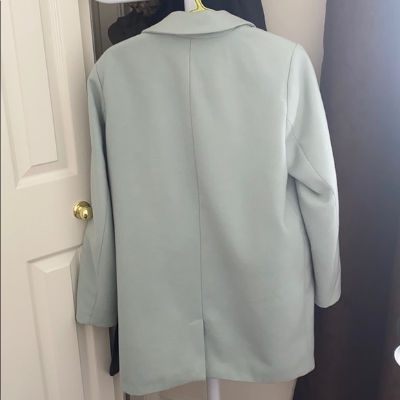 Noisy May Muted Turquoise Pea Coat - Picture 2 of 5